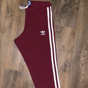 Red addidas leggings